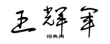 曾慶福王輝軍草書個性簽名怎么寫