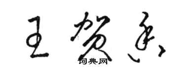 駱恆光王賀香草書個性簽名怎么寫