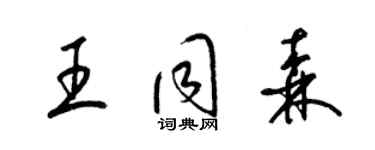 梁錦英王同森草書個性簽名怎么寫