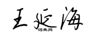 王正良王延海行書個性簽名怎么寫