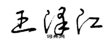 曾慶福王澤江草書個性簽名怎么寫