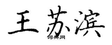 丁謙王蘇濱楷書個性簽名怎么寫