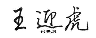 駱恆光王迎虎行書個性簽名怎么寫