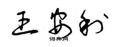 曾慶福王安利草書個性簽名怎么寫