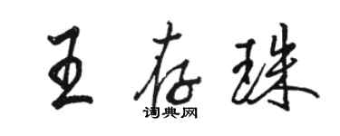 駱恆光王存珠行書個性簽名怎么寫