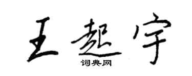 王正良王起宇行書個性簽名怎么寫