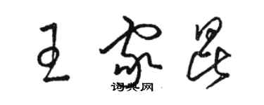 駱恆光王家昆草書個性簽名怎么寫