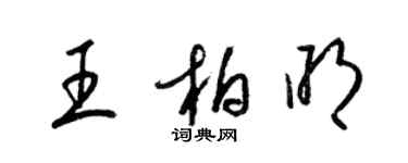 梁錦英王柏明草書個性簽名怎么寫