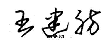 朱錫榮王建肪草書個性簽名怎么寫