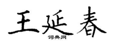 丁謙王延春楷書個性簽名怎么寫
