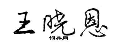 曾慶福王曉恩行書個性簽名怎么寫