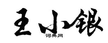 胡問遂王小銀行書個性簽名怎么寫