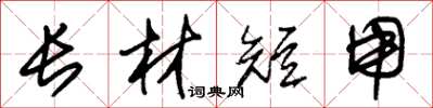 朱錫榮長材短用草書怎么寫