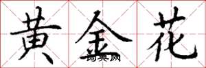 丁謙黃金花楷書怎么寫
