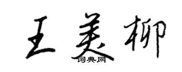 王正良王美柳行書個性簽名怎么寫