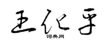 曾慶福王化平草書個性簽名怎么寫