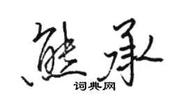 駱恆光熊承行書個性簽名怎么寫