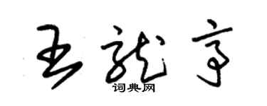 朱錫榮王龍亭草書個性簽名怎么寫