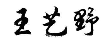 胡問遂王藝野行書個性簽名怎么寫