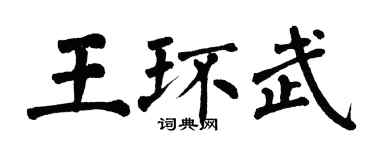 翁闓運王環武楷書個性簽名怎么寫