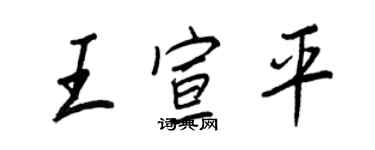 王正良王宣平行書個性簽名怎么寫