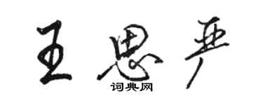 駱恆光王思嚴行書個性簽名怎么寫