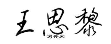 王正良王思黎行書個性簽名怎么寫