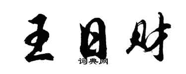 胡問遂王日財行書個性簽名怎么寫