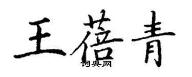 丁謙王蓓青楷書個性簽名怎么寫