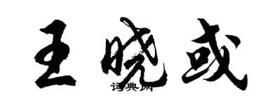 胡問遂王曉或行書個性簽名怎么寫