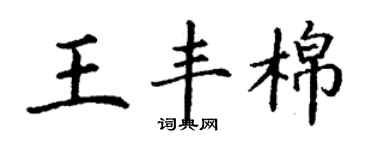 丁謙王豐棉楷書個性簽名怎么寫