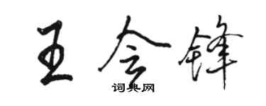 駱恆光王會鋒行書個性簽名怎么寫