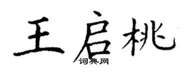 丁謙王啟桃楷書個性簽名怎么寫
