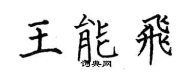 何伯昌王能飛楷書個性簽名怎么寫