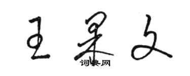 駱恆光王果文草書個性簽名怎么寫