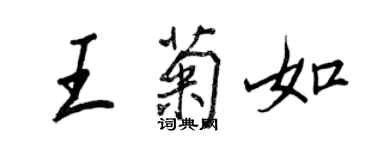 王正良王菊如行書個性簽名怎么寫