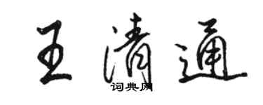 駱恆光王清通行書個性簽名怎么寫