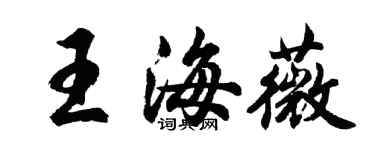 胡問遂王海薇行書個性簽名怎么寫