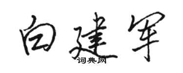 駱恆光白建軍行書個性簽名怎么寫