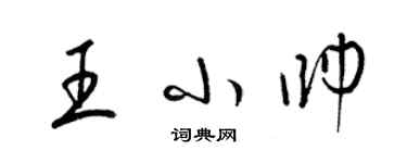 梁錦英王小帥草書個性簽名怎么寫