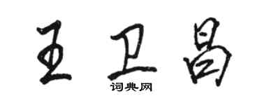 駱恆光王衛昌行書個性簽名怎么寫