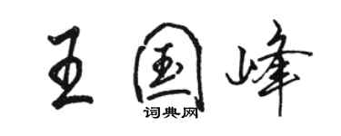 駱恆光王國峰行書個性簽名怎么寫