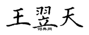 丁謙王翌天楷書個性簽名怎么寫