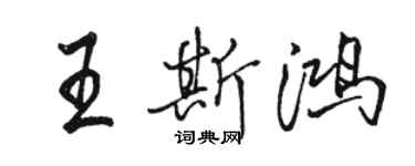 駱恆光王斯鴻行書個性簽名怎么寫