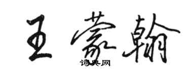 駱恆光王蒙翰行書個性簽名怎么寫