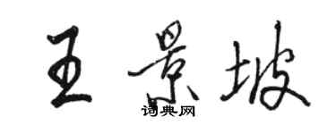 駱恆光王景坡行書個性簽名怎么寫