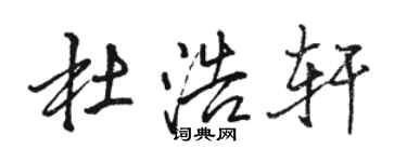 駱恆光杜浩軒行書個性簽名怎么寫