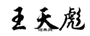 胡問遂王天彪行書個性簽名怎么寫