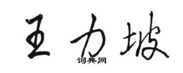 駱恆光王力坡行書個性簽名怎么寫