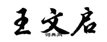 胡問遂王文啟行書個性簽名怎么寫